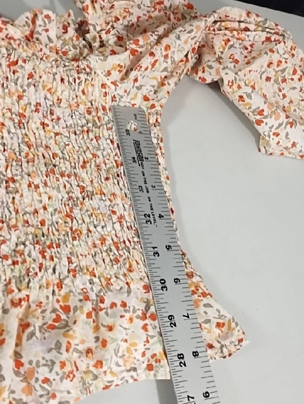 Zara Cotton Floral Off-the-Shoulder Smocked Ruffle Top